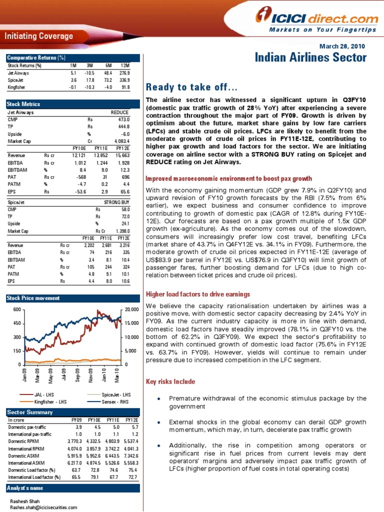 Indian Airlines Sector Growth Outlook | PDF | Price Of Oil | Airlines