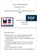 Service Management: Presentation in SM On Marketing Mix and Blue Print of Maruti Suzuki Service Station