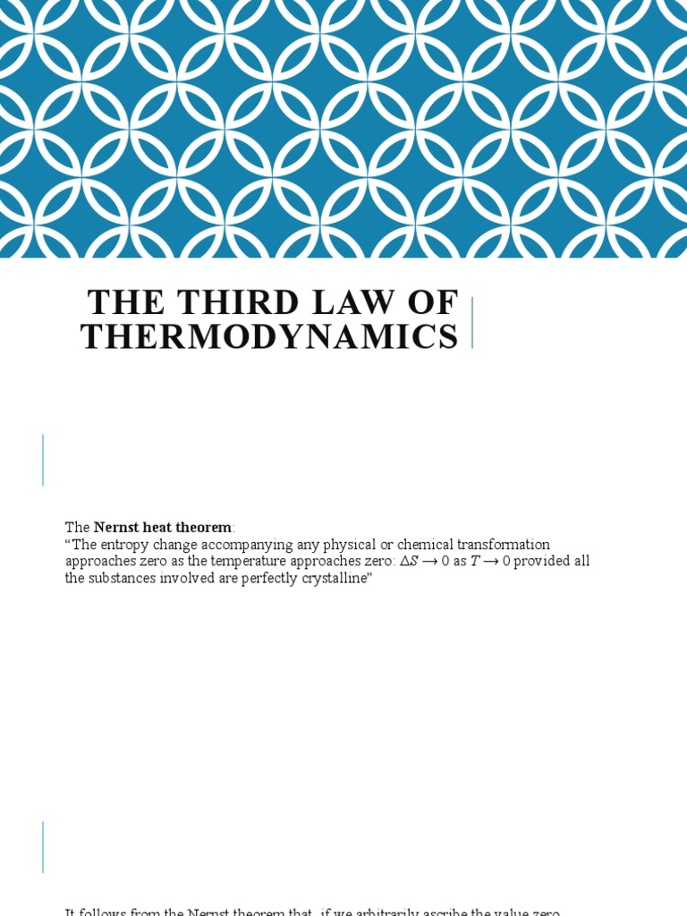 Third Law of Thermodynamics Explained | PDF | Gibbs Free Energy | Entropy