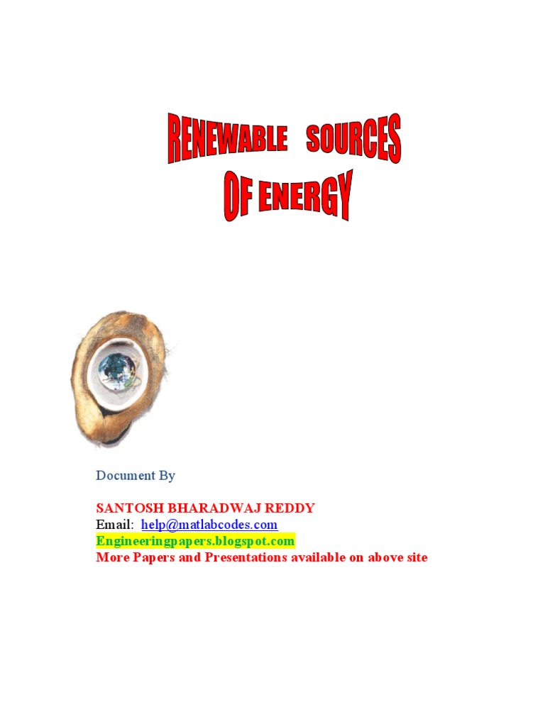Renewable Sources of Energy | PDF | Fuel Cell | Fuels