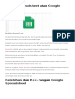 Cara Menggunakan Google Spreadsheet