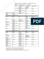 WHS Driver's Ed Calendar 2007-2008