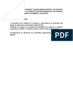 Acta Parcial de Acuerdos y Desacuerdos Entre El Politecnico Gran Colombiano y El Sindicato de Profesores Del Politecnico Gran Colombiano