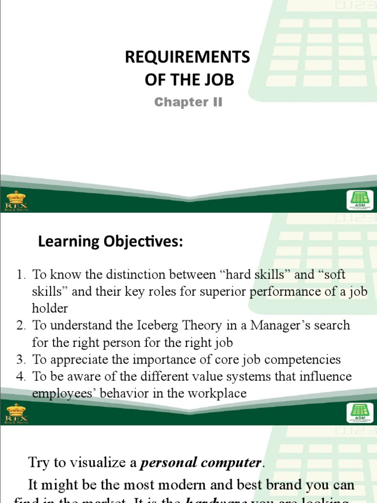 2 Requirements of The Job | PDF | Competence (Human Resources) | Value ...