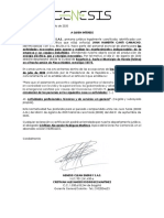 Certificación - Autorización Genesis Clean - Jhan Hamerth Covid19 - HONDAago2020 (Decreto Presidencia 8va Prórroga) PDF