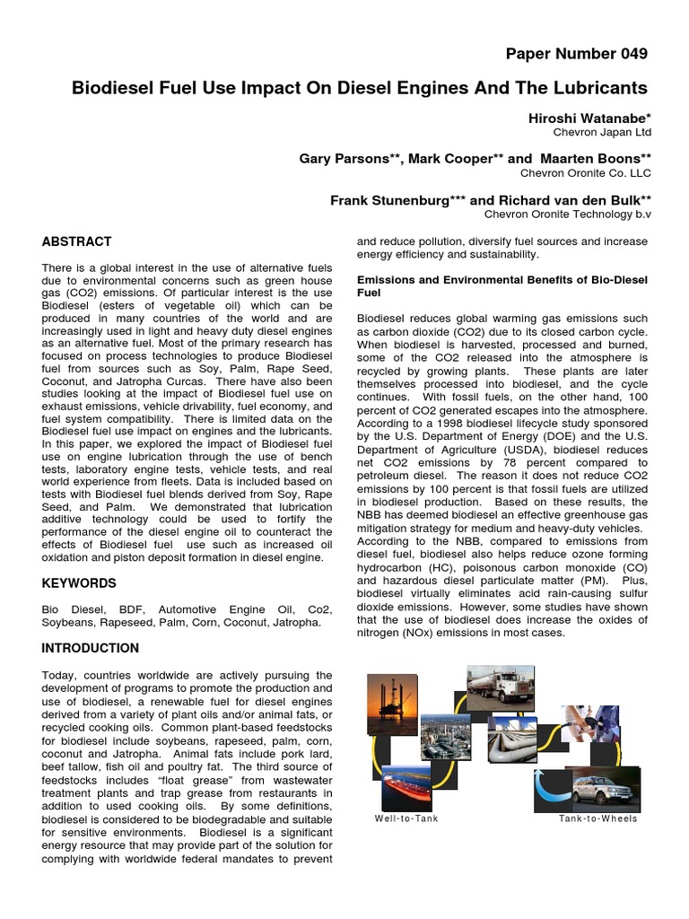 Biodiesel's Effects on Engine Lubrication | PDF | Biodiesel | Diesel Fuel