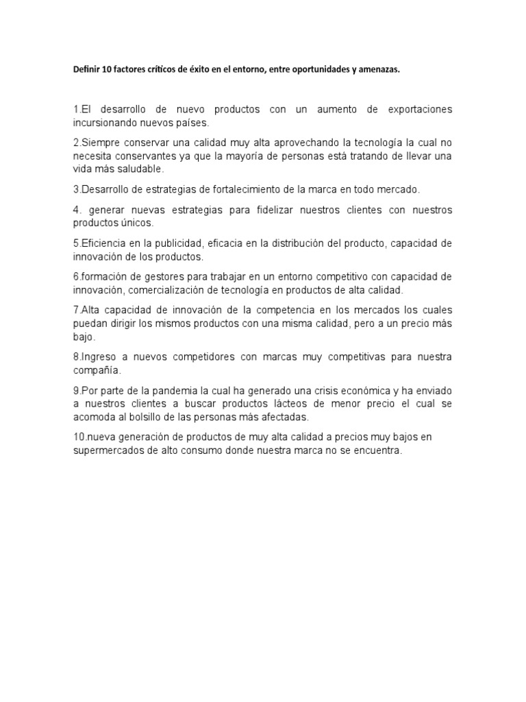 10 Factores Clave para el Éxito Empresarial | PDF | Negocios