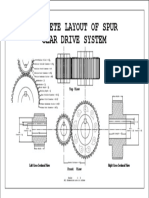 Complete Layout of Spur Gear Drive System: Top View