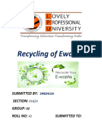 Recycling of Ewaste: Submitted By: Section: Group: Roll No: Submitted To