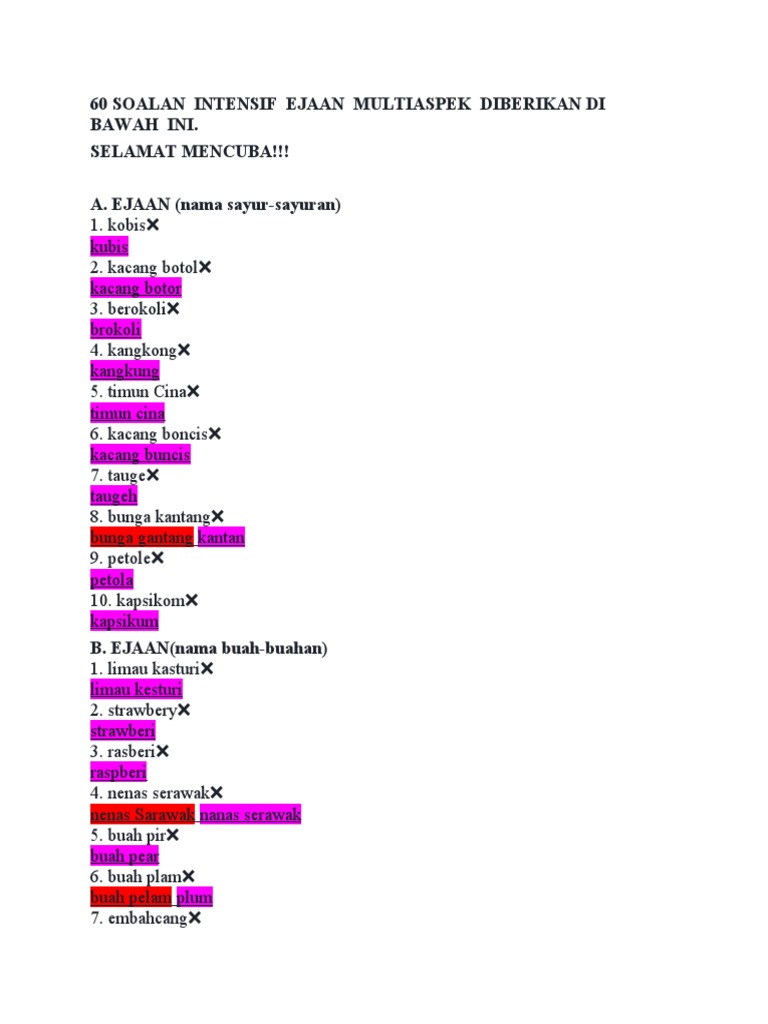 Latihan Ejaan Betul Pdf