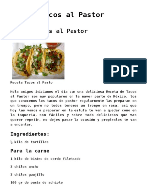 Tacos Al Pastor | PDF