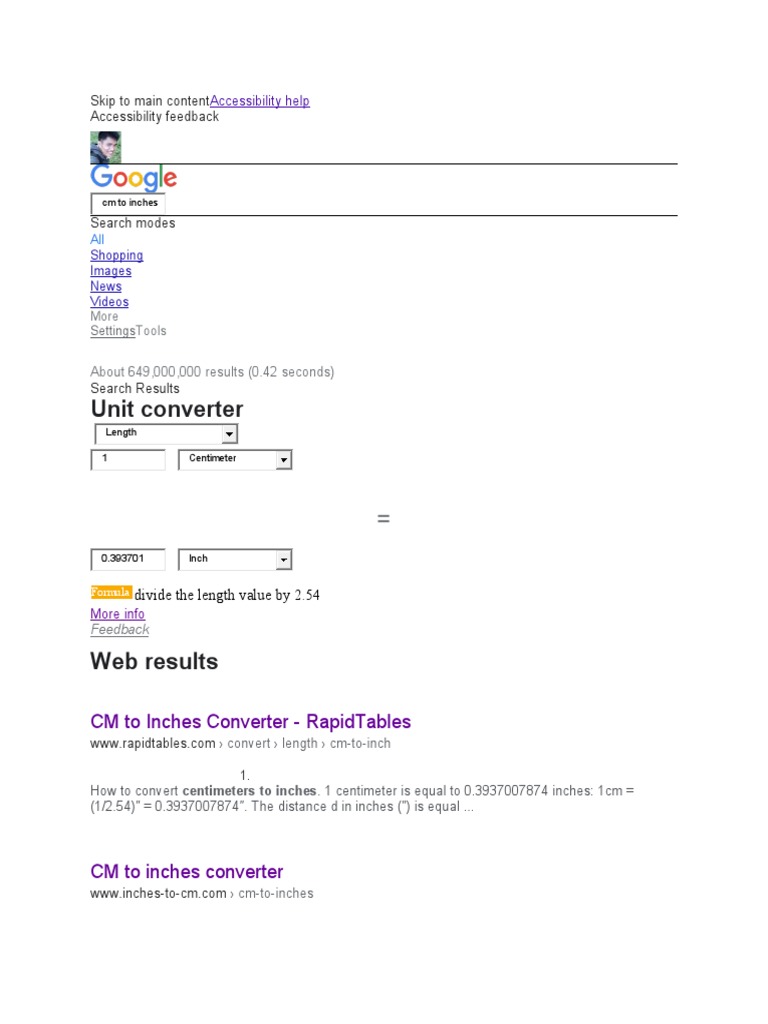 Unit Converter CM To Inches Converter Rapidtables PDF Inch
