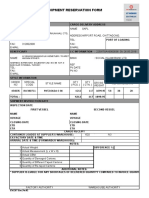 Shipment reservation form