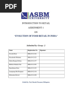 Introduction To Retail Assignment-1 ON: "Evolution of Food Retail in India"