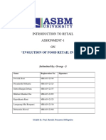 Introduction To Retail Assignment-1 ON: "Evolution of Food Retail in India"