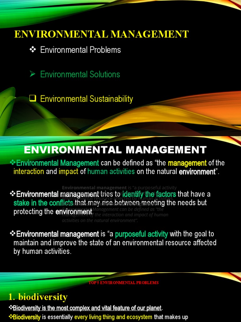 Environmental MANAGEMENT PDF Biodiversity Natural Environment