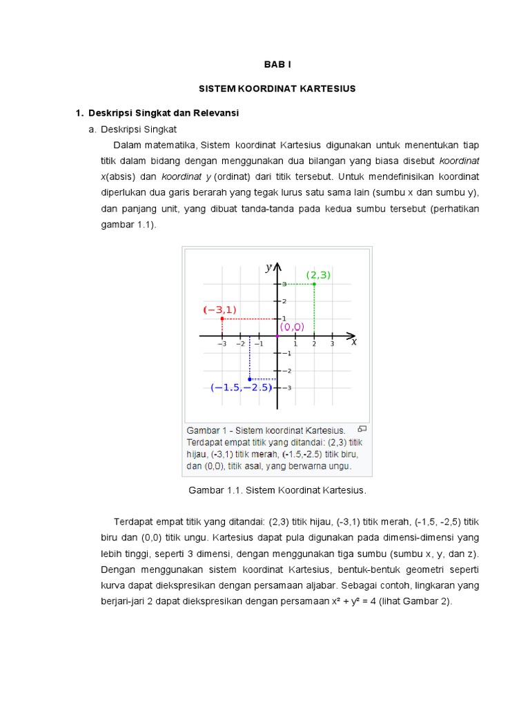 Bab I Kelompok 1 Geometri Analitik Sistem Koordinat Kartesius Docx