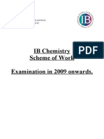 IB Chemistry Scheme of Work Examination in 2009 Onwards