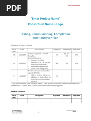 AM2755_Testing, Commissioning and Handover Template Rev T0