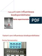 Factorii Care Influenteaza Biodisponibilitatea - Partea Experimeentala
