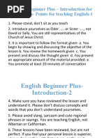 English Beginner Plus - Introduction For Instructors-Points For Teaching English-1