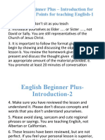 English Beginner Plus - Introduction For Instructors-Points For Teaching English-1