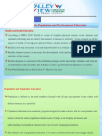 Reading Section:: Unit 1: Concept of Health, Population and Environment Education