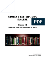Storia E Letteratura Inglese: Classe III