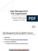 Data Management: File Organization: Christine Malinowski January 21, 2016