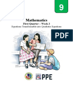 Mathematics: First Quarter - Week 3