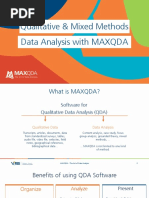 Qualitative & Mixed Methods Data Analysis With MAXQDA