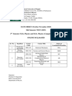 Date Sheet, October-November 2020, 3rd Semester