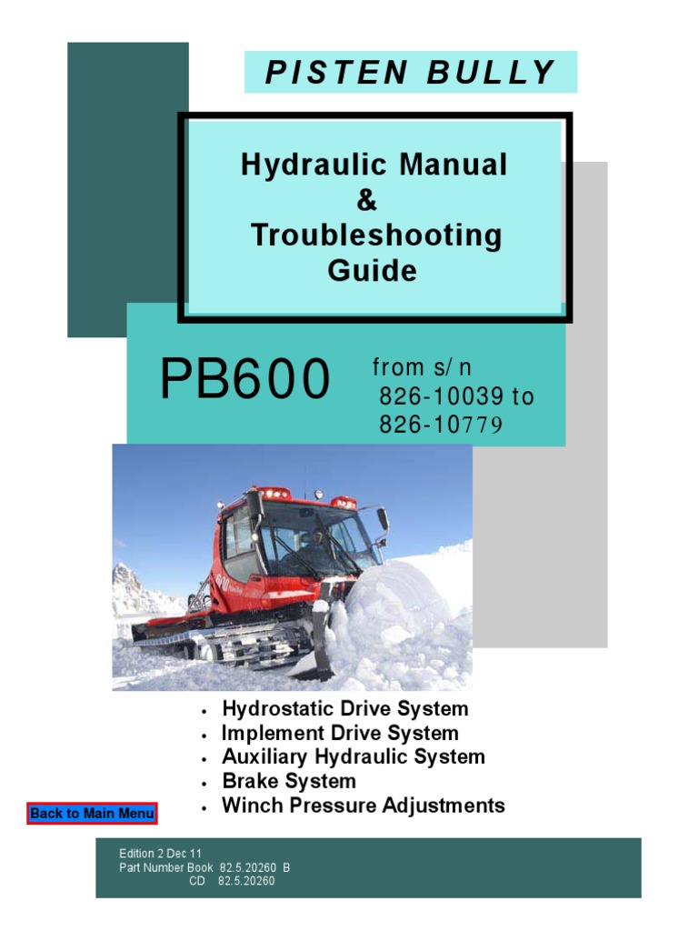 Pisten Bully 600 Hydraulic TS Guide FR 10039 | PDF | Pump