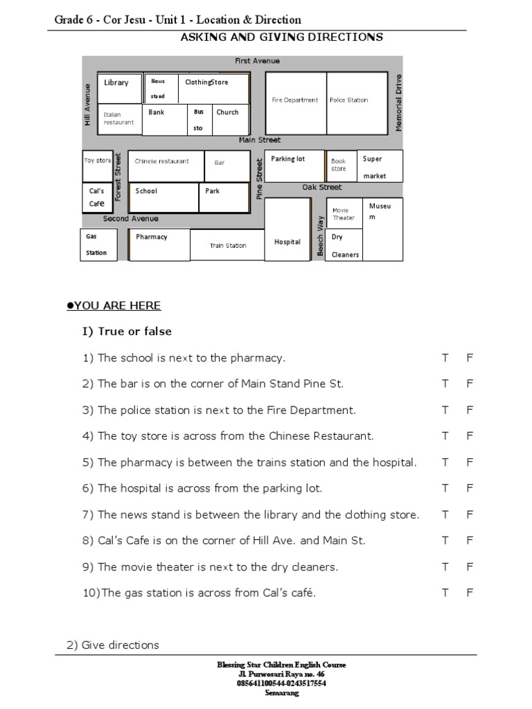 Grade 6 Directions & Locations Guide | PDF