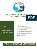 Limitations On The Exercise of Taxing Power