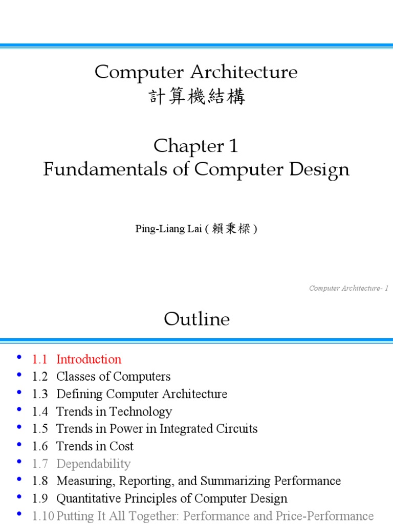 Chapter 1 Fundamentals of Computer Design | PDF | Central Processing ...