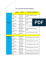 Jadwal Interna Terbaru Oktober