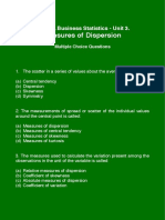 MCQs Unit 3 Measures of Dispersion