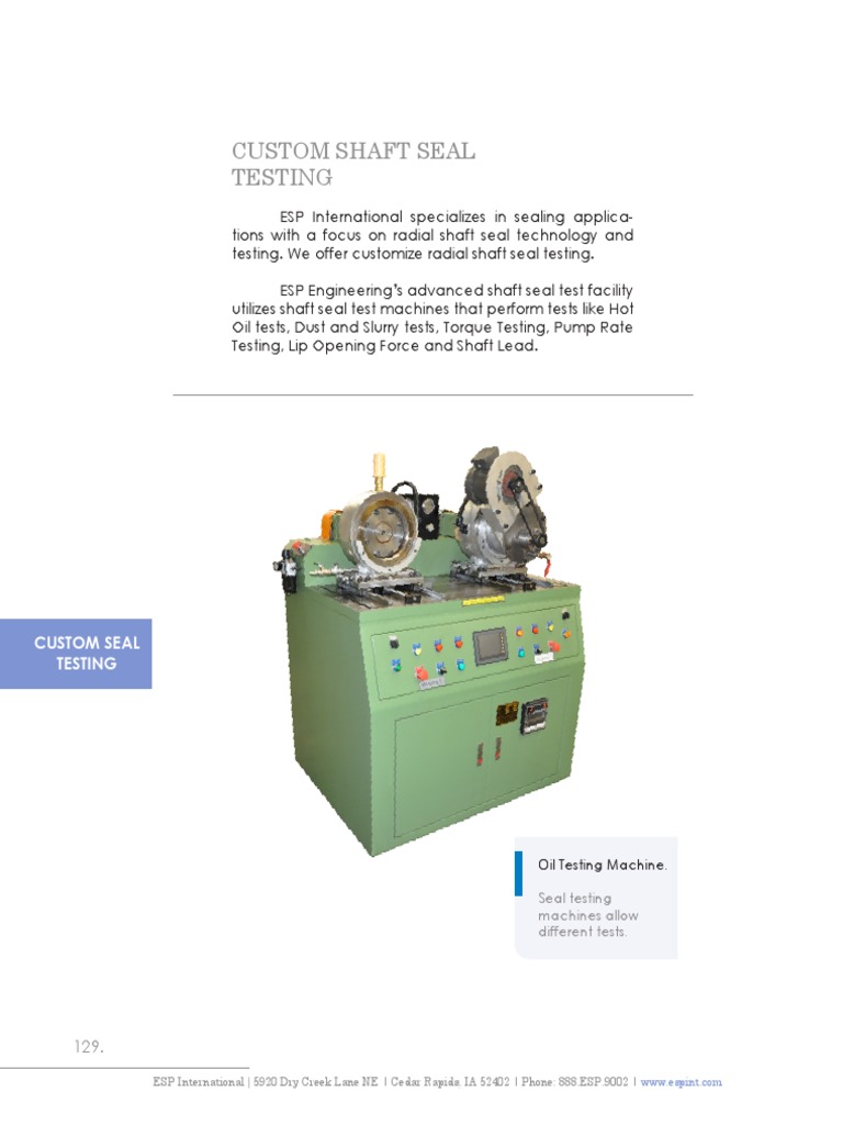 Custom Seal Testing | PDF | Pump | Machines