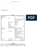 Frequencies: Frequencies Variables Umur Kelas Itp PT /NTILES 4 /statistics Range /order Analysis