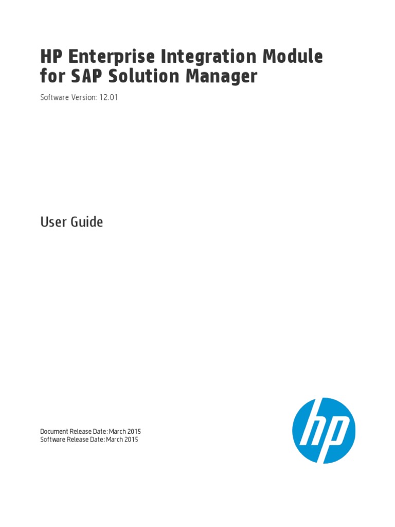 HP Enterprise Integration Module For SAP Solution Manager: User Guide ...