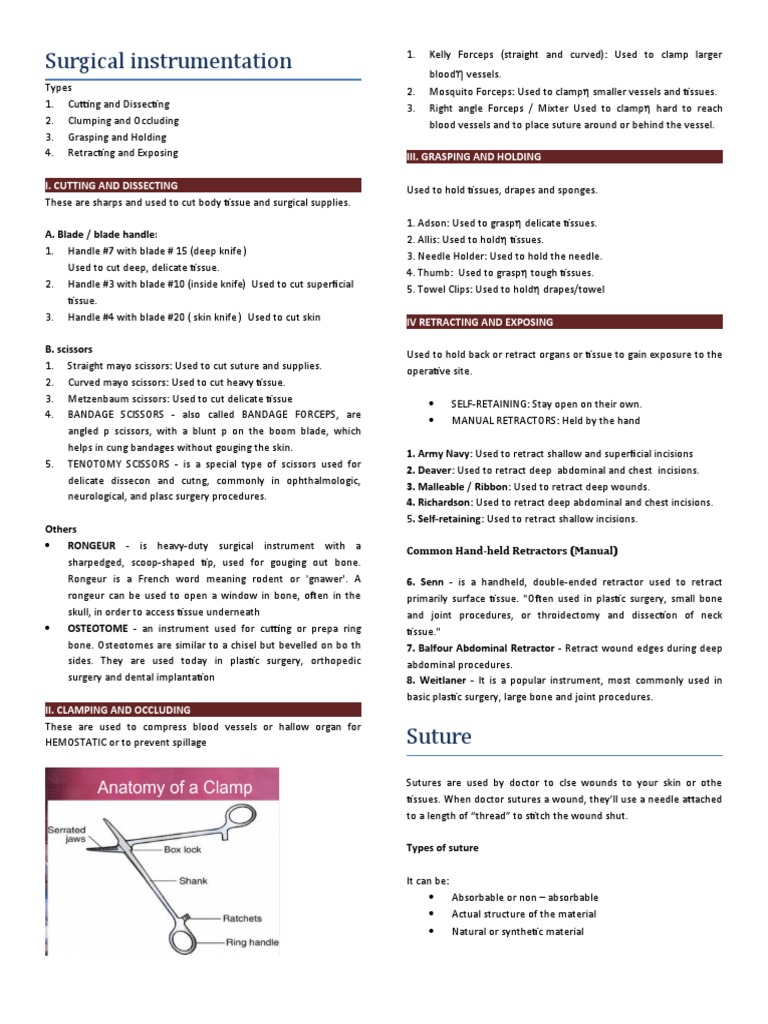 Surgical Instrumentation: Iii. Grasping and Holding | PDF | Surgery ...