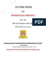 Power Electronics Lecture Notes on Power Semiconductor Devices