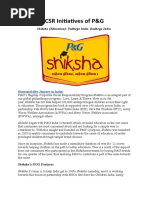 CSR Initiatives of P&G: Shiksha (Education) : Padhega India. Badhega India