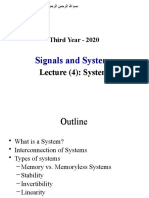 Signals and Systems Lecture on Types of Systems