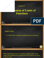 Lesson 2-Evaluation of Limits of Functions