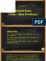 Lesson 20-Related Rates (Time-Rate Problems)