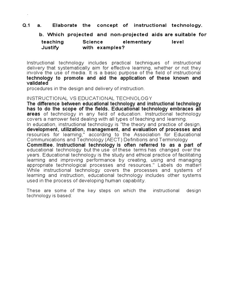 B. Which Projected and NonProjected Aids Are Suitable For Teaching