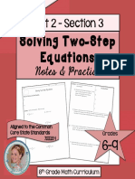 SolvingTwoStepEquations With Word Problems Notes Practice