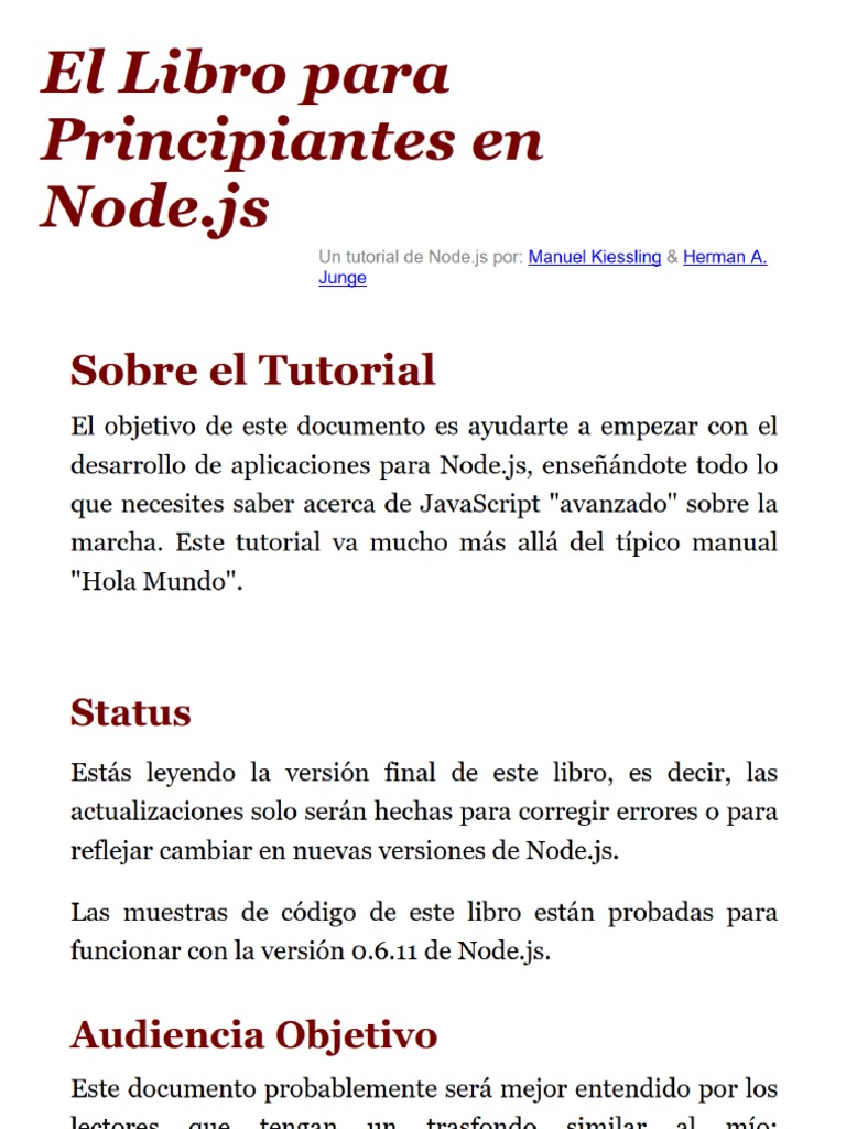 Libro para Principiantes Node Js | PDF